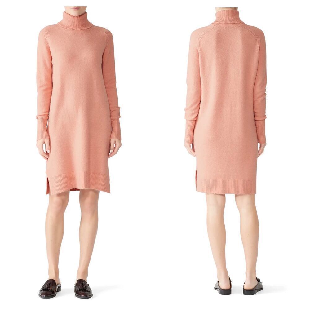 J.Crew Dress Turtleneck Knit Sweater Long Sleeve Merino Wool Alpaca Pink M